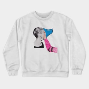 Vintage Lady with Blue Nail Polish Crewneck Sweatshirt